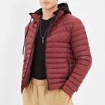 CD Jacket - burgundy red - puffer