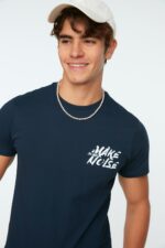 CD T-Shirt - Navy Blue - Slim Fit - Image 5